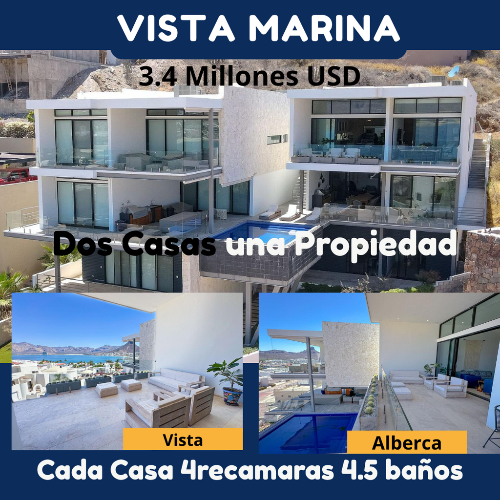 Dos casas en una vista marina